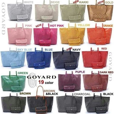 goyard tote color|goyard classic colors.